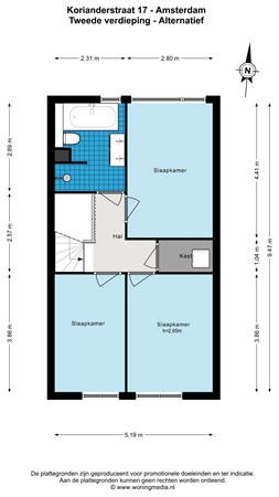 Floor plan - Korianderstraat 17+PP, 1104 HR Amsterdam 